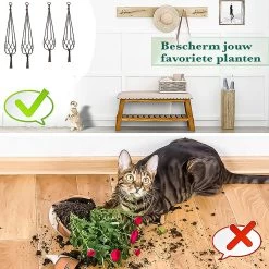 9 Stuks Zwart Macrame Plantenhangers - Boho Handgeweven Katoen Hangpot Voor Binnen/Buiten - Hangende Bloempot Met Kralen - Macramé Touw/Koord Hangplant Houder - Bohemian Wandhanger Decoratie - Plant Hanger - Verticale Tuin Bloempothouder Planthanger -Tuin Gerelateerd 1200x1200 1256