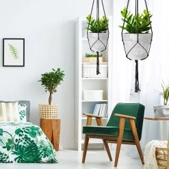 9 Stuks Zwart Macrame Plantenhangers - Boho Handgeweven Katoen Hangpot Voor Binnen/Buiten - Hangende Bloempot Met Kralen - Macramé Touw/Koord Hangplant Houder - Bohemian Wandhanger Decoratie - Plant Hanger - Verticale Tuin Bloempothouder Planthanger -Tuin Gerelateerd 1200x1200 1257