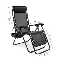 LifeGoods Opvouwbare Tuinstoelen - Verstelbaar Zonnescherm - 2 Stuks - 30°-90° Verstelbaar - Metaal - Zwart -Tuin Gerelateerd 1200x1200 206
