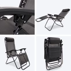 LifeGoods Opvouwbare Tuinstoelen - Verstelbaar Zonnescherm - 2 Stuks - 30°-90° Verstelbaar - Metaal - Zwart -Tuin Gerelateerd 1200x1200 211
