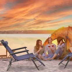 Relaxdays Ligstoel Inklapbaar - Ligbed Met Hoofdsteun - Strandstoel Verstelbaar - Camping - Donkerblauwe -Tuin Gerelateerd 1200x1200 221