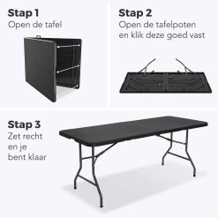 LifeGoods Klaptafel - Inklapbaar - 180 Cm - 6 Tot 8 Personen - Zwart -Tuin Gerelateerd 1200x1200 237