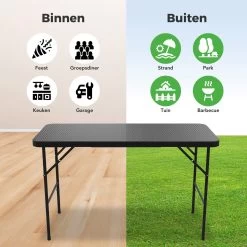 LifeGoods Klaptafel - Inklapbaar - 120 Cm - 4 Personen - Zwart -Tuin Gerelateerd 1200x1200 247