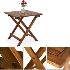 Merkloos EezyLife Houten Bijzettafel - 46x46x46cm - Acacia Hout - Tuintafel -Tuin Gerelateerd 1200x1200 269