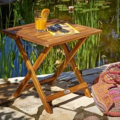 Merkloos EezyLife Houten Bijzettafel - 46x46x46cm - Acacia Hout - Tuintafel -Tuin Gerelateerd 1200x1200 272