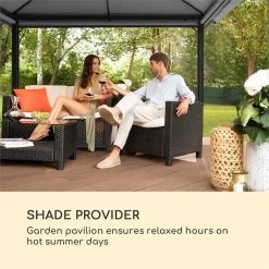 Blumfeldt Grandezza Cortina Tuinpaviljoen , 6 X6 Cm Stalen Frame Met Poedercoating , Overdekt Oppervlak Van 3 X 4 Meter , Polyester -Tuin Gerelateerd 1200x1200 313