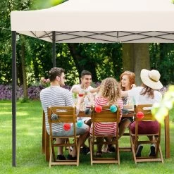 LifeGoods Partytent - 3x3 M - Zijwanden - Easy Up - Opvouwbaar - Waterdicht - Draagtas Met Wieltjes - Beige -Tuin Gerelateerd 1200x1200 325