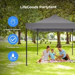 LifeGoods Partytent - 3x4.5 M - Zijwanden - Easy Up - Opvouwbaar - Waterdicht - Draagtas Met Wieltjes - Donkergrijs 16 LifeGoods Partytent - 3x4.5 M - Zijwanden - Easy Up - Opvouwbaar - Waterdicht - Draagtas Met Wieltjes - Donkergrijs -Tuin Gerelateerd 1200x1200 335