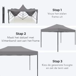LifeGoods Partytent - 3x4.5 M - Zijwanden - Easy Up - Opvouwbaar - Waterdicht - Draagtas Met Wieltjes - Donkergrijs 17 LifeGoods Partytent - 3x4.5 M - Zijwanden - Easy Up - Opvouwbaar - Waterdicht - Draagtas Met Wieltjes - Donkergrijs -Tuin Gerelateerd 1200x1200 336