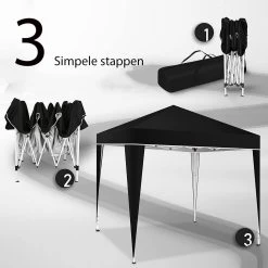 Sens Design Partytent Opvouwbaar - 3 X 3m - Zwart -Tuin Gerelateerd 1200x1200 342