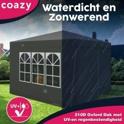 Waterdichte Partytent 3x3 Meter Opvouwbaar Met Zijwanden- Paviljoen Met Zijpanelen - Easy Up - Pop-up Tent Met Haringen, Touw En Anti Slip Poten -Tuin Gerelateerd 1200x1200 350