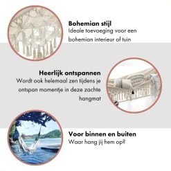 QUVIO Hangmat Voor In De Tuin - Tuinstoelen - Reishangmat Voor Camping, Outdoor En Reizen - Hamock - Katoen Ademend - Maximale Belasting Van 250KG - Lig Oppervlak Van 180 Cm - Geschikt Voor 1 Persoon - Beige -Tuin Gerelateerd 1200x1200 427