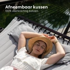 Vita5 Hangmat Met Standaard En Spreidstok – 2 Persoons – Incl. Bekerhouder - Afneembaar Kussen – Uv-bestendig – Lichtgrijs -Tuin Gerelateerd 1200x1200 448