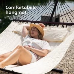 Vita5 Hangmat Met Standaard En Spreidstok – 2 Persoons – Incl. Bekerhouder - Afneembaar Kussen – Uv-bestendig – Beige -Tuin Gerelateerd 1200x1200 464