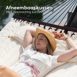 Vita5 Hangmat Met Standaard En Spreidstok – 2 Persoons – Incl. Bekerhouder - Afneembaar Kussen – Uv-bestendig – Beige -Tuin Gerelateerd 1200x1200 465
