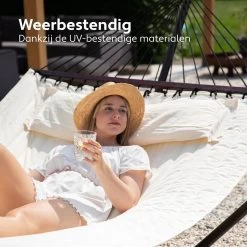 Vita5 Hangmat Met Standaard En Spreidstok – 2 Persoons – Incl. Bekerhouder - Afneembaar Kussen – Uv-bestendig – Beige -Tuin Gerelateerd 1200x1200 468