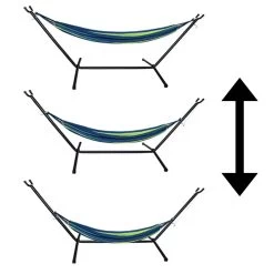 Hangmat Met Standaard En Opbergtas – 2 Persoons – Max. Draaggewicht 200Kg – Hangmatset – Hangmatten – Hang Mat Voor Binnen En Buiten – Hangmatstandaard – Hammock – Blauw / Groen -Tuin Gerelateerd 1200x1200 473