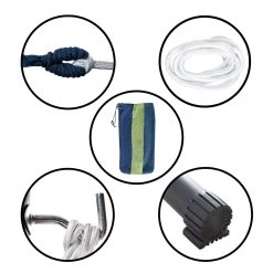 Hangmat Met Standaard En Opbergtas – 2 Persoons – Max. Draaggewicht 200Kg – Hangmatset – Hangmatten – Hang Mat Voor Binnen En Buiten – Hangmatstandaard – Hammock – Blauw / Groen -Tuin Gerelateerd 1200x1200 475