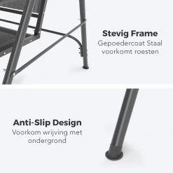 LifeGoods Schommelbank - 3-zits - Tot 250KG - Kantelbaar Dak - UV-bestendig Zonnescherm - 172x104x162cm - Grijs -Tuin Gerelateerd 1200x1200 50