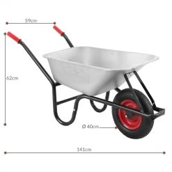 Gardebruk Kruiwagen 100L - Luchtband - 250kg Draagkracht Zilver -Tuin Gerelateerd 1200x1200 507