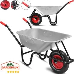 Gardebruk Kruiwagen 100L - Luchtband - 250kg Draagkracht Zilver -Tuin Gerelateerd 1200x1200 513