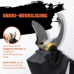 Reichlër® Elektrische Snoeischaar - 40 Mm Snijdiameter - 2x Accu - Anti-cut Functie - Heggenschaar - Takkenschaar - Zwart -Tuin Gerelateerd 1200x1200 573