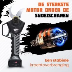 Reichlër® Elektrische Snoeischaar - 40 Mm Snijdiameter - 2x Accu - Anti-cut Functie - Heggenschaar - Takkenschaar - Zwart -Tuin Gerelateerd 1200x1200 574