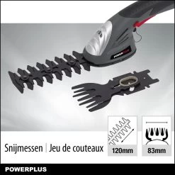 Powerplus POWEG4500 Gras-/Heggenschaar Accu - 7.2V - Snoeien En Knippen - Zwaardlengte 83/120mm - Mesafstand 8mm - Incl. 1,5Ah Accu En Lader - Haagschaar Voor Tuinonderhoud -Tuin Gerelateerd 1200x1200 581