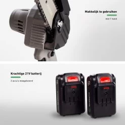 Mardin Mini Kettingzaag - Snoeizaag - Kettingzaag - Kettingzaag Electrisch Met 2 Accu - Inclusief Koffer - 1 Extra Accu - Grijs -Tuin Gerelateerd 1200x1200 752