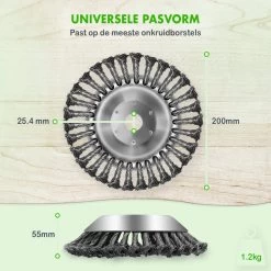 Merkloos SlimShop Onkruidborstel - Bosmaaier Grastrimmer - Onkruid - Onkruidkrabber - Voegenborstel - Onkruidverwijderaar - Max 10.000 Toerental P/m - 20CM -Tuin Gerelateerd 1200x1200 900