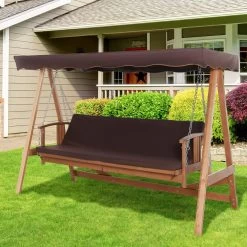 Outsunny Hollywoodschommel Hout Tuinschommel Schommelbank Ligfunctie 3 Personen 84A-185 -Tuin Gerelateerd 1200x1200 91