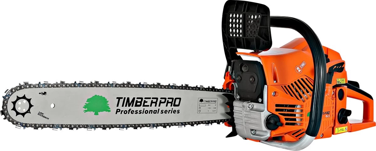 TIMBERPRO - Kettingzaag – Benzine - 62 Cc - Zwaardlengte 50 Cm - Transportzak - 2e Ketting 8 TIMBERPRO - Kettingzaag – Benzine - 62 Cc - Zwaardlengte 50 Cm - Transportzak - 2e Ketting - Afbeelding 6