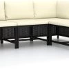 VidaXL 4-delige Loungeset Met Kussens Poly Rattan Zwart -Tuin Gerelateerd 1200x600
