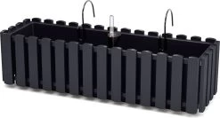 Prosperplast Fence-look Ophang Plantenbak/bloembak Kunststof 58 X 18 X 16 Cm Antraciet Grijs Met Handige Droogtemeter Voor Binnen/buiten