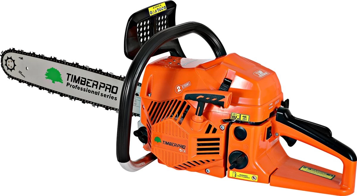 TIMBERPRO - Kettingzaag – Benzine - 62 Cc - Zwaardlengte 50 Cm - Transportzak - 2e Ketting 9 TIMBERPRO - Kettingzaag – Benzine - 62 Cc - Zwaardlengte 50 Cm - Transportzak - 2e Ketting - Afbeelding 7