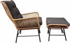 BUITEN Living Dex Wicker Loungestoel Tuin Incl. Wicker Voetenbank | Wicker + Aluminium | Bamboe Antraciet -Tuin Gerelateerd 1200x733 1