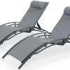 Alice's Garden Louisa Ligstoelen - Aluminium/Textileen - 1,67 M - Antraciet/Grijs -Tuin Gerelateerd 1200x742