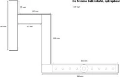 GoudmetHout Inklapbare Balkontafel - Balkonbar - Balkon Tafel - 99 Cm - Hout - Transparant Wash - Reling Smal -Tuin Gerelateerd 1200x767