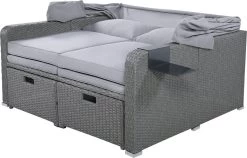 Polyrattan Patio Rieten Meubels Set Voor 2 Personen-Outdoor Rattan Sofa Set Met Intrekbare Luifel-lounge Bank-PE Rotan Loveseat Voor Achtertuin Veranda Tuin Zwembad Balkon-grijs -Tuin Gerelateerd 1200x769