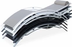 Alice's Garden Louisa Ligstoelen - Aluminium/Textileen - 1,67 M - Antraciet/Grijs -Tuin Gerelateerd 1200x780