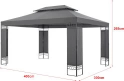 Paviljoen Lanciano Partytent 4x3x2,65 Cm Donkergrijs -Tuin Gerelateerd 1200x788