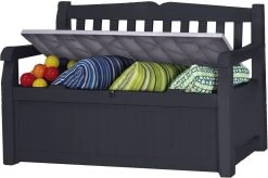 Keter Eden Garden Bench Opbergbank - 265L - 140x60x84cm - Zwart/Grijs