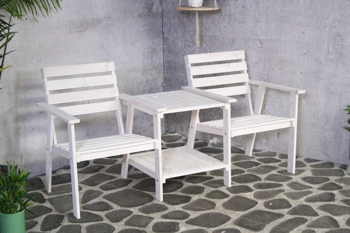 Tuinbank - Romeo Tete A Tete - Wit - 170cm 6 Tuinbank - Romeo Tete A Tete - Wit - 170cm - Afbeelding 4