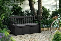 Keter Eden Garden Bench Opbergbank - 265L - 140x60x84cm - Zwart/Grijs -Tuin Gerelateerd 1200x800 18