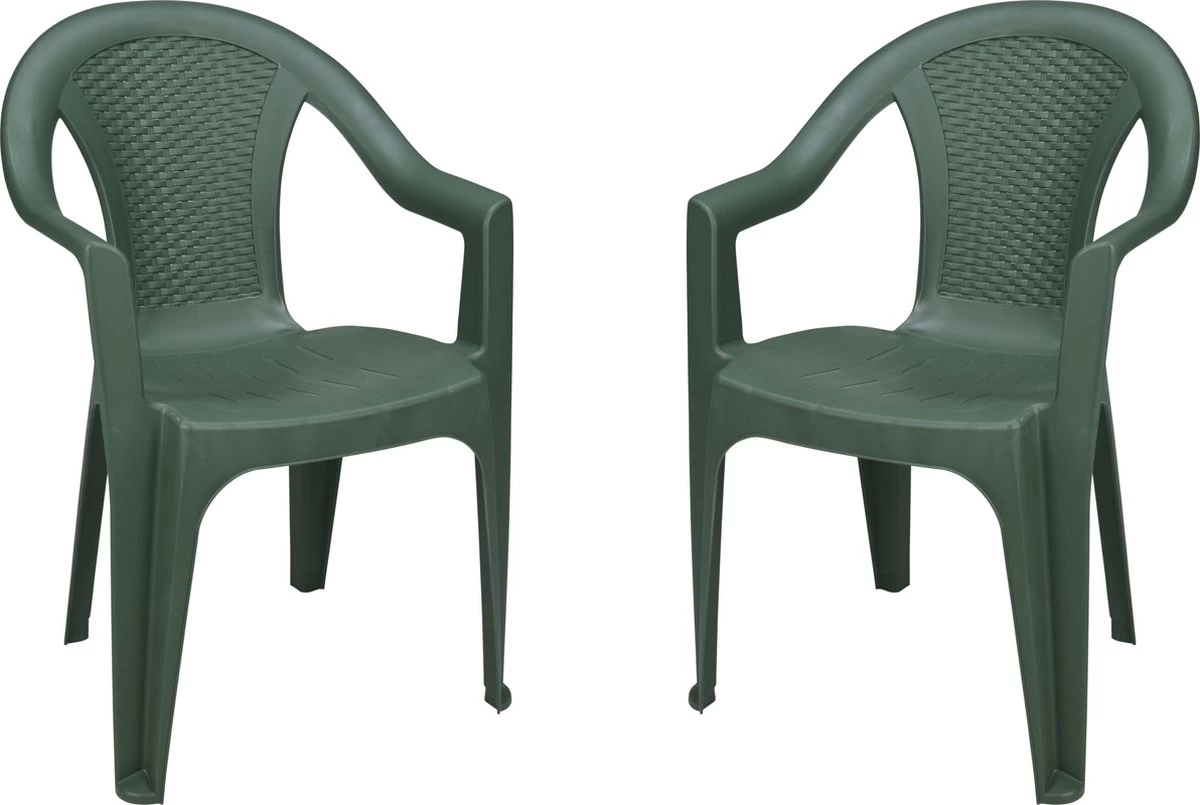 4goodz Isola Groen 2x Stapelbare Tuinstoelen - Plaatsbesparend 3 4goodz Isola Groen 2x Stapelbare Tuinstoelen - Plaatsbesparend