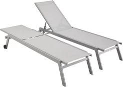 ELSA - Set Van 2 Ligstoelen Van Aluminium En Textileen, Ligbed Multipositioneel Met Wieltjes, Kleur Grijs/lichtgrijs 11 ELSA - Set Van 2 Ligstoelen Van Aluminium En Textileen, Ligbed Multipositioneel Met Wieltjes, Kleur Grijs/lichtgrijs -Tuin Gerelateerd 1200x846 1