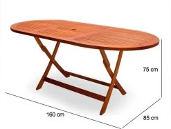 Merkloos Tuintafel Acaciahout - 160x85x75cm - FSC-gecertificeerd -Tuin Gerelateerd 1200x908