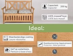 Needs&wants® Houten Tuinbank Met Opbergruimte, 2-zits Kistbank Houten Klassieke Bank Opslag, Grote Tuinopbergbank Van Massief Hout Weerbestendig Voor Buiten Tuin, Balkon, Terras, 115x61x85 Cm, Donker-bruin -Tuin Gerelateerd 1200x922 4