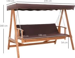 Outsunny Hollywoodschommel Hout Tuinschommel Schommelbank Ligfunctie 3 Personen 84A-185 -Tuin Gerelateerd 1200x936 1