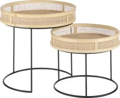 Mica Decorations Leandro Bijzettafel - Set Van 2 - H45 X Ø45 Cm - Zwart -Tuin Gerelateerd 1200x983 2